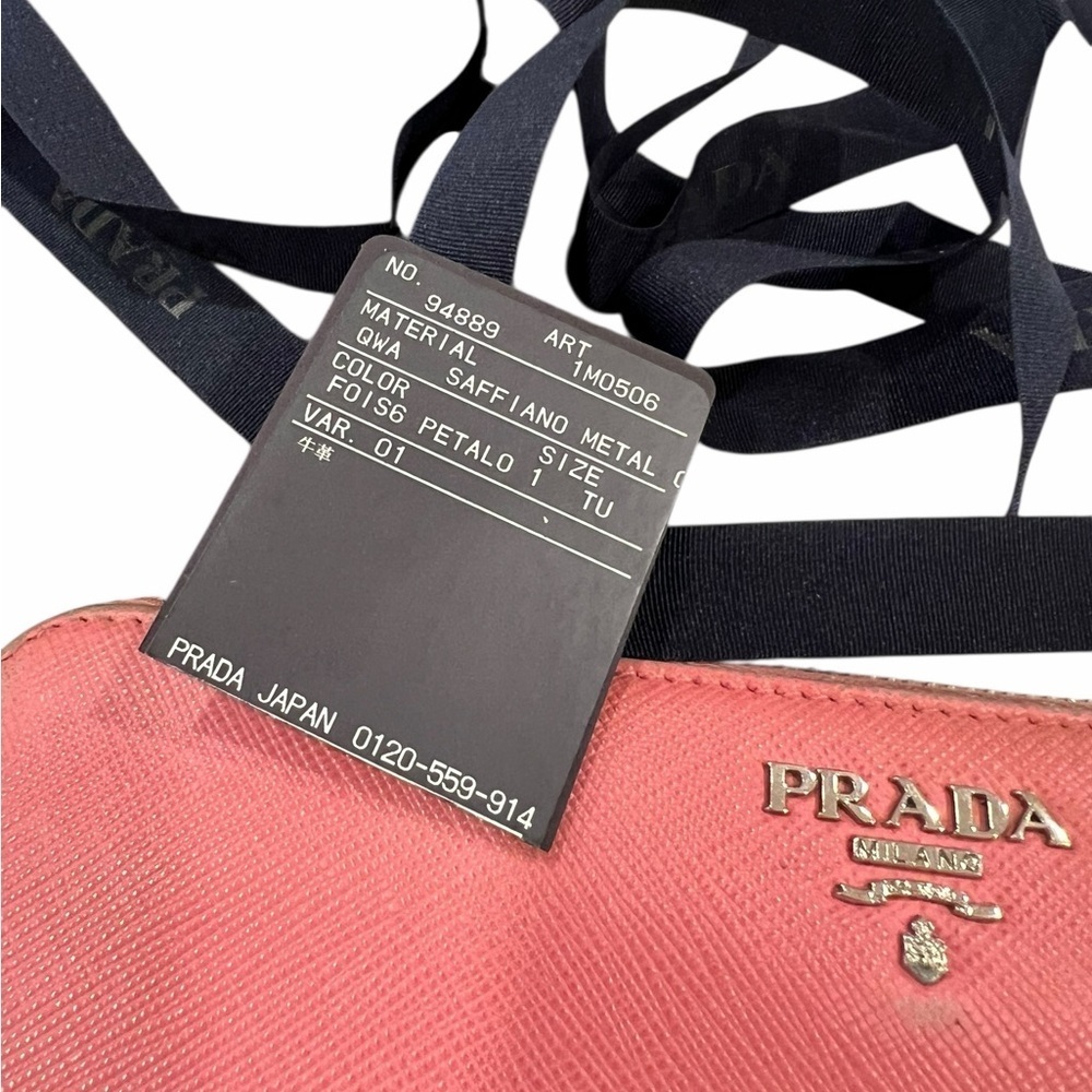 Prada Large Saffiano Leather Zip-Around Wallet | Petal Pink - Picture 9 of 14